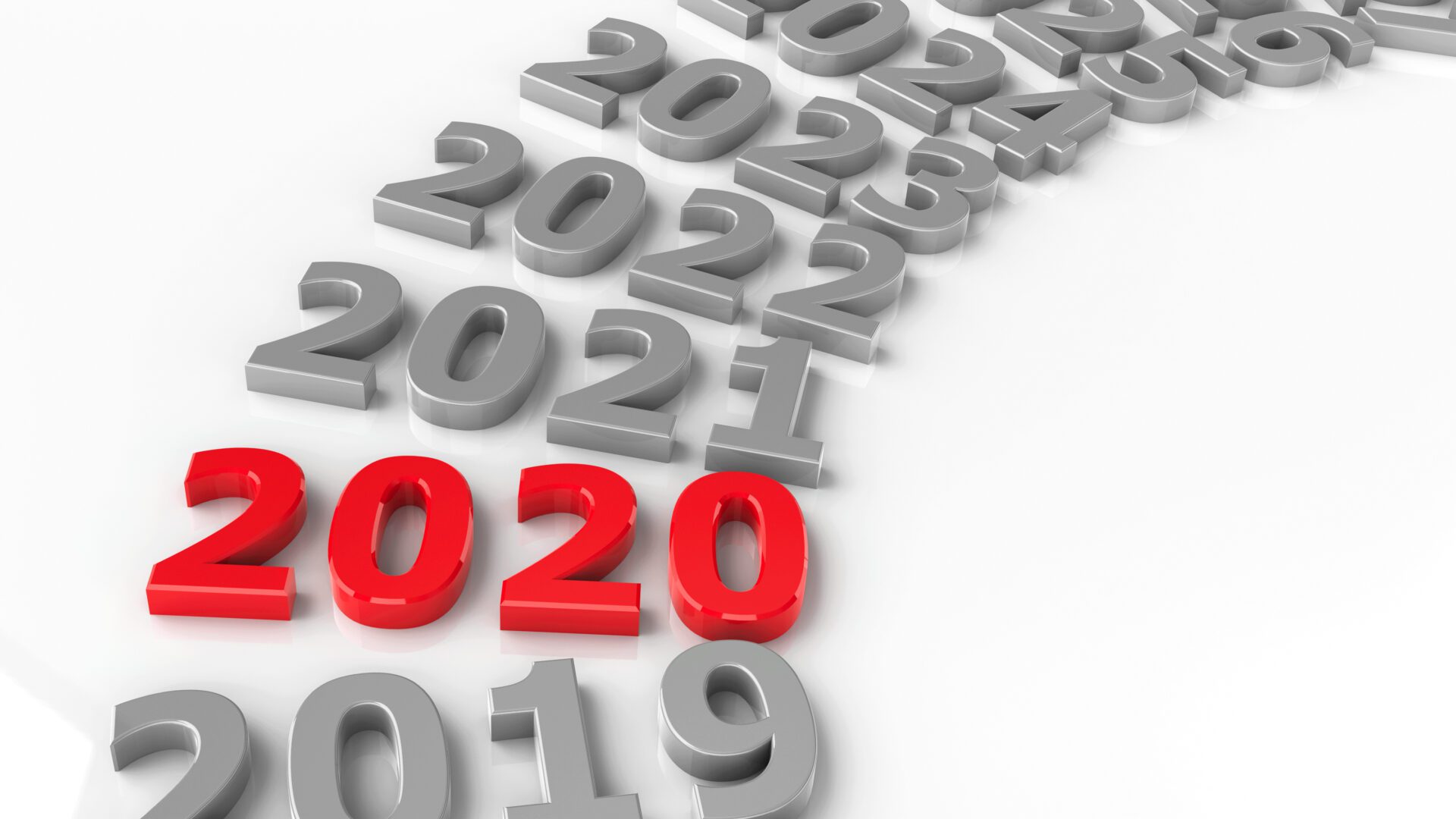 Graphic illustrating years with 2020 highlighted